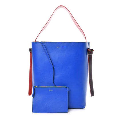 Celine Shiny Smooth Calfskin Small Twisted Cabas Bright Blue 3 of 10