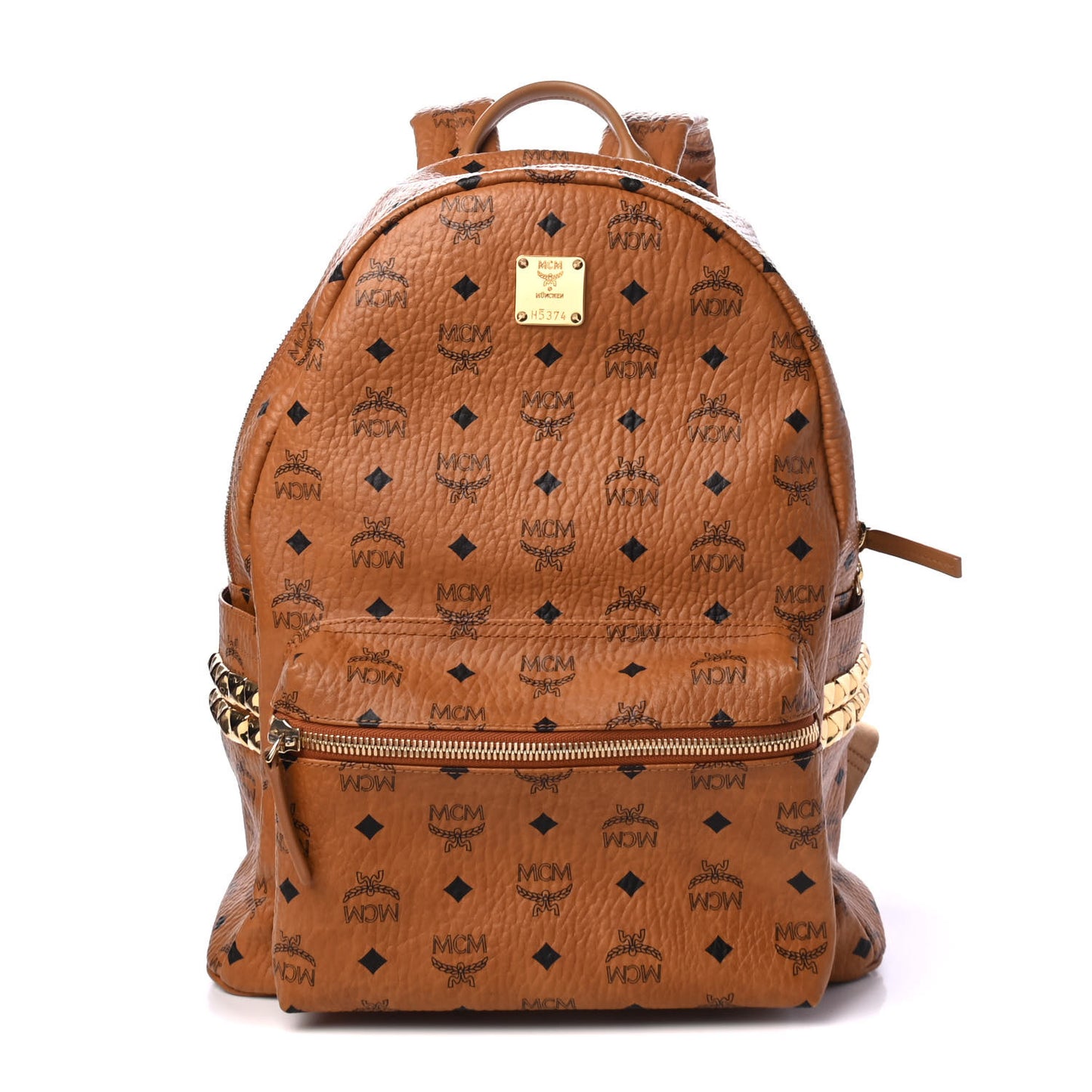 Visetos Medium Side Studs Stark Backpack Cognac