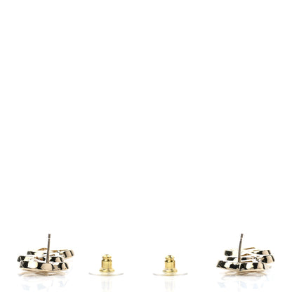 Chanel Metal CC Triple Heart Drop Earrings Gold 3 of 4