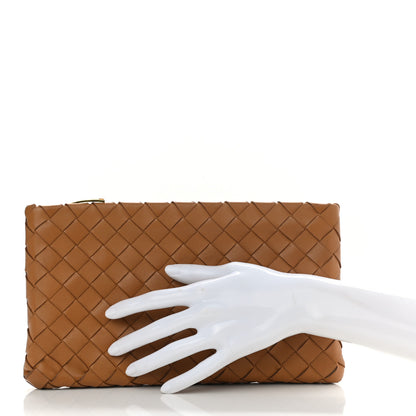 Bottega Veneta Nappa Intrecciato Small Zip Pouch Caramel 2 of 7
