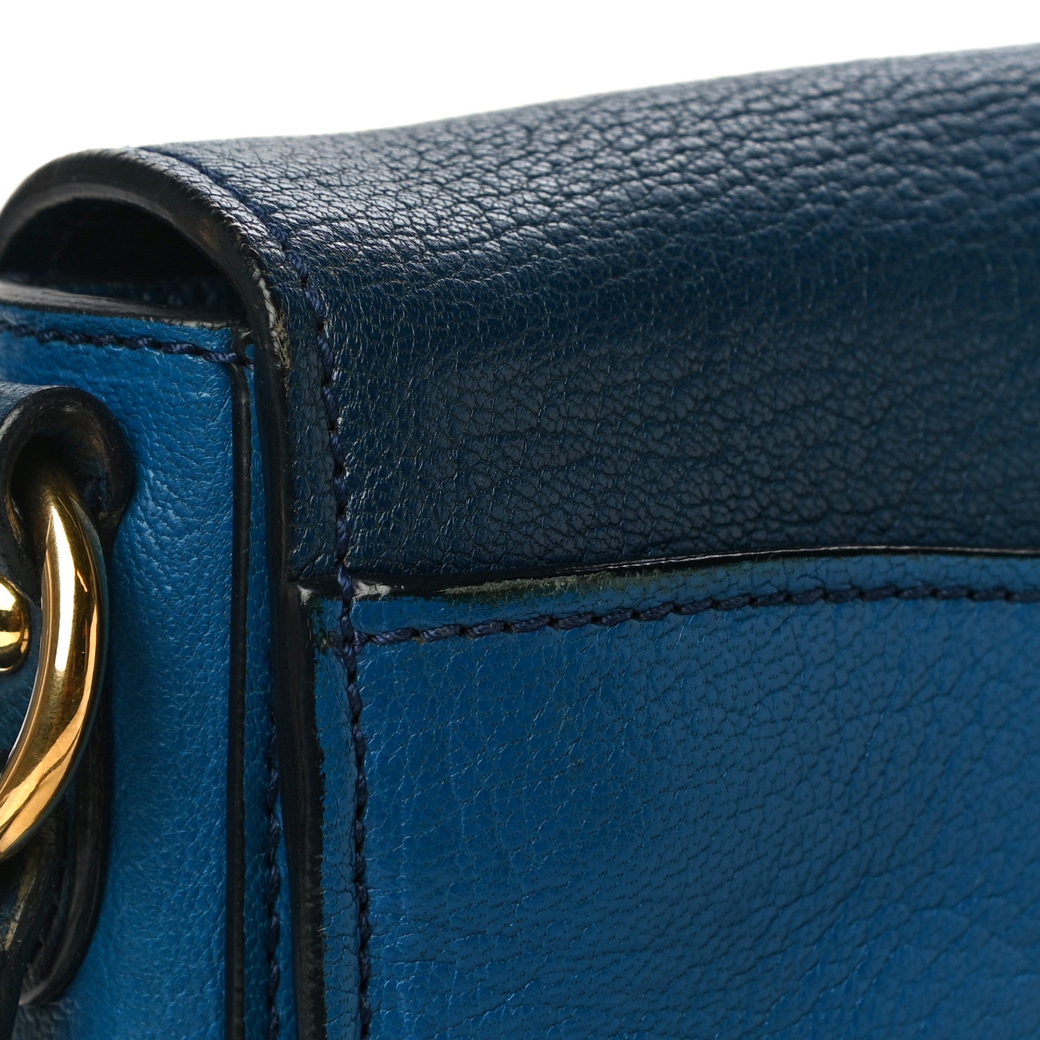 Miu Miu Vitello Phenix Madras Shoulder Bag Cobalto Marea 14 of 18
