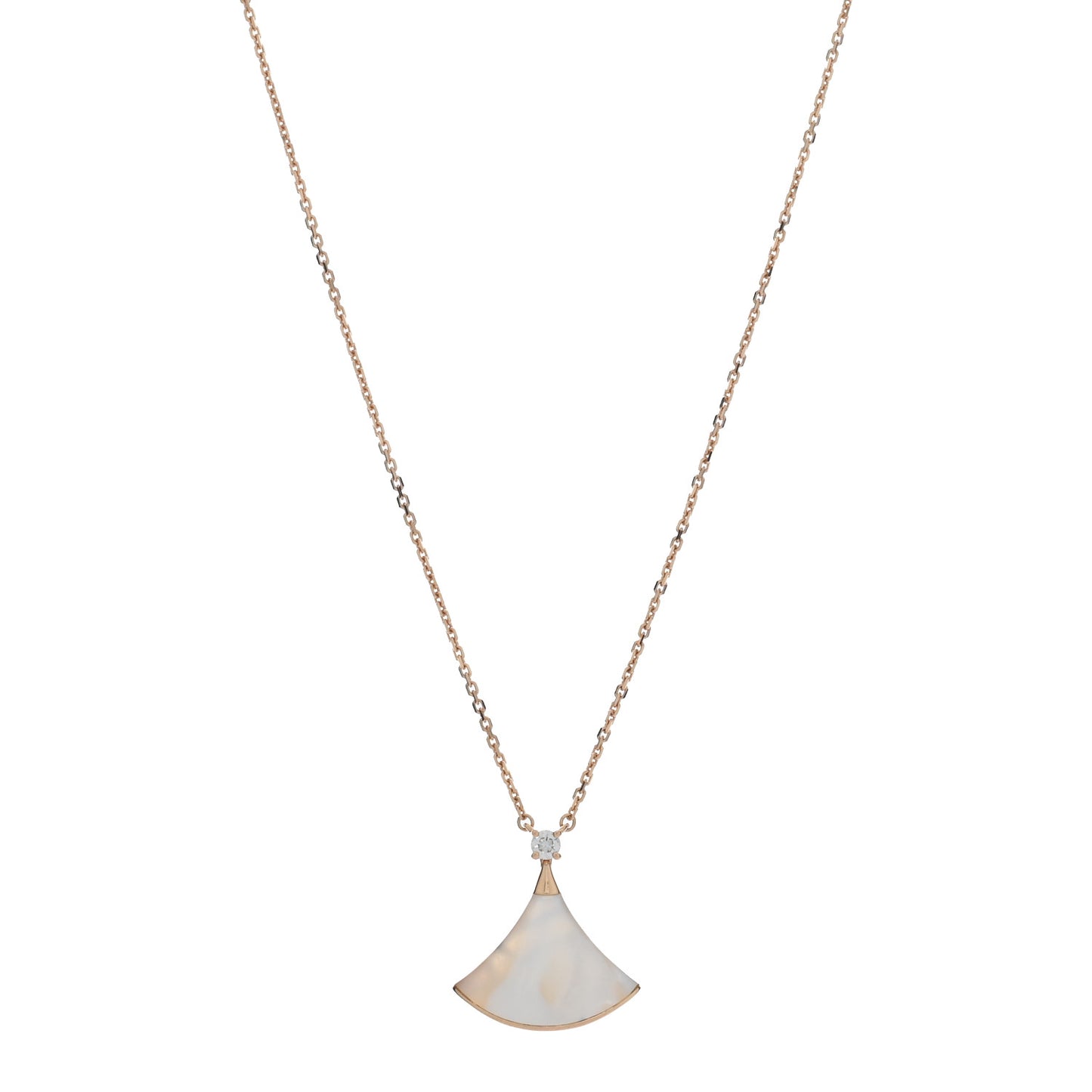 18K Rose Gold Diamond Mother of Pearl Divas' Dream Pendant Necklace