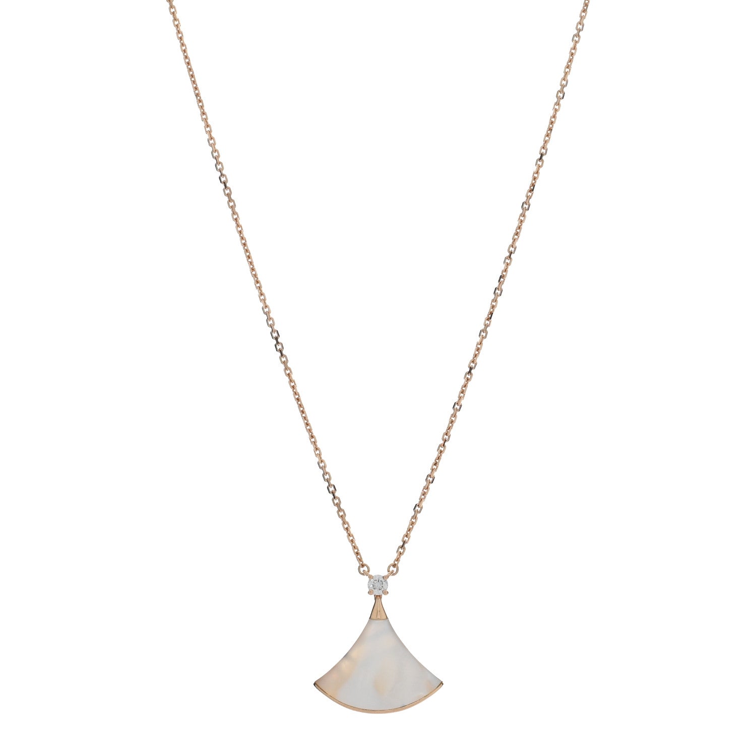 Bulgari 18K Rose Gold Diamond Mother of Pearl Divas' Dream Pendant Necklace 1 of 5