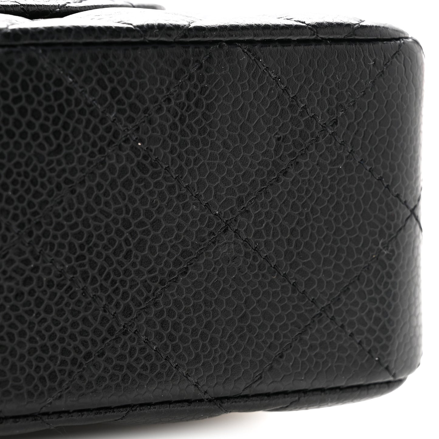 Caviar Quilted Small Double Flap Black