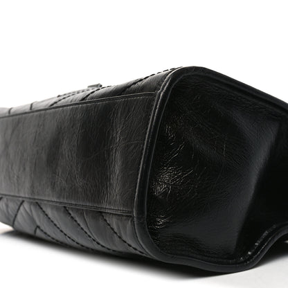 Saint Laurent Crinkled Calfskin Matelasse Monogram Medium Niki Shopper Tote Black 10 of 10