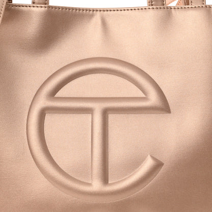 Telfar Metallic Vegan Leather Medium Shopping Bag Copper 8 of 10