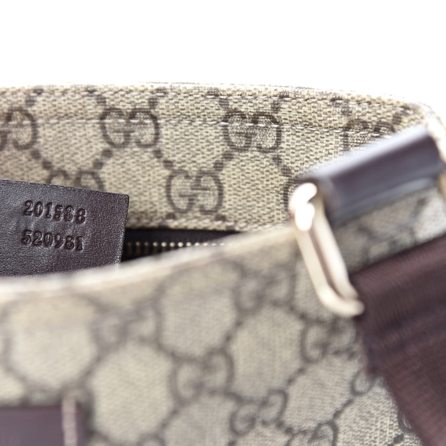 GG Supreme Monogram Small Flat Messenger Bag Dark Brown