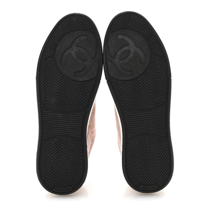 Chanel Suede Womens CC Sneakers 38 Light Pink 6 of 11