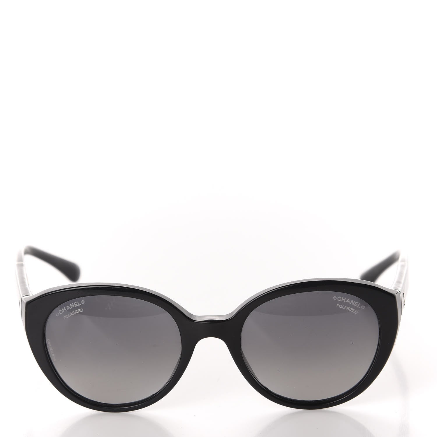 Chanel Polarized Round CC Sunglasses Black 2 of 8