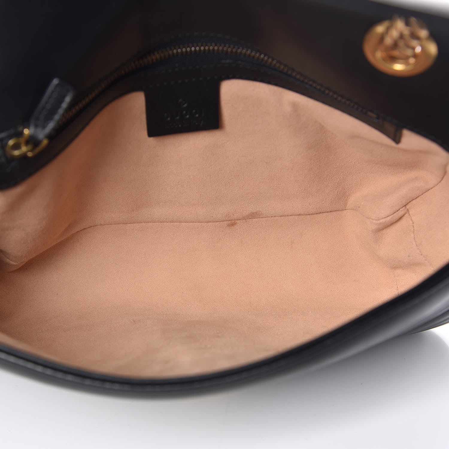 Gucci Calfskin Matelasse Small GG Marmont Shoulder Bag Black 7 of 11