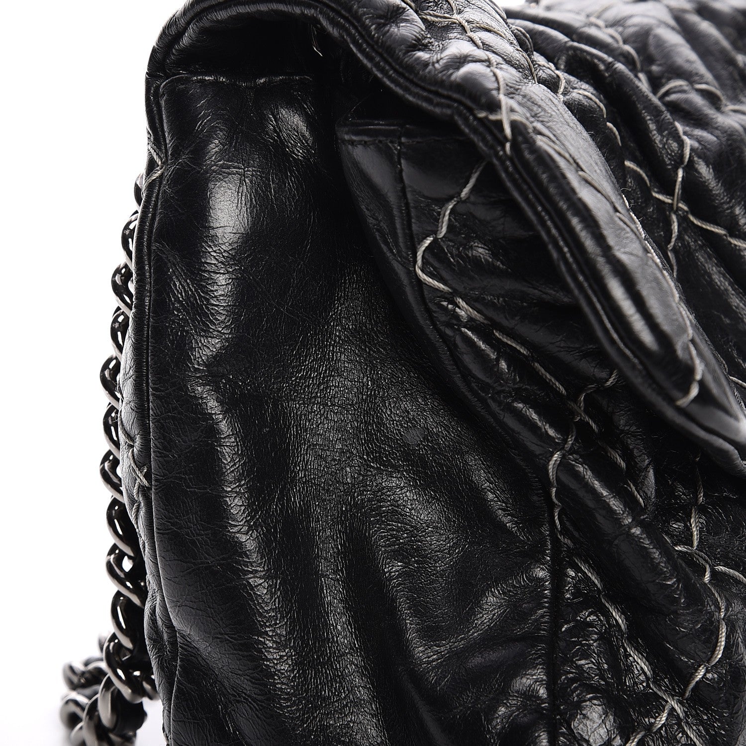 Chanel Glazed Goatskin Double Stitch Flap Black 209784 – FASHIONPHILE