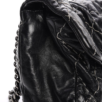 Chanel Glazed Goatskin Double Stitch Flap Black 10 of 10