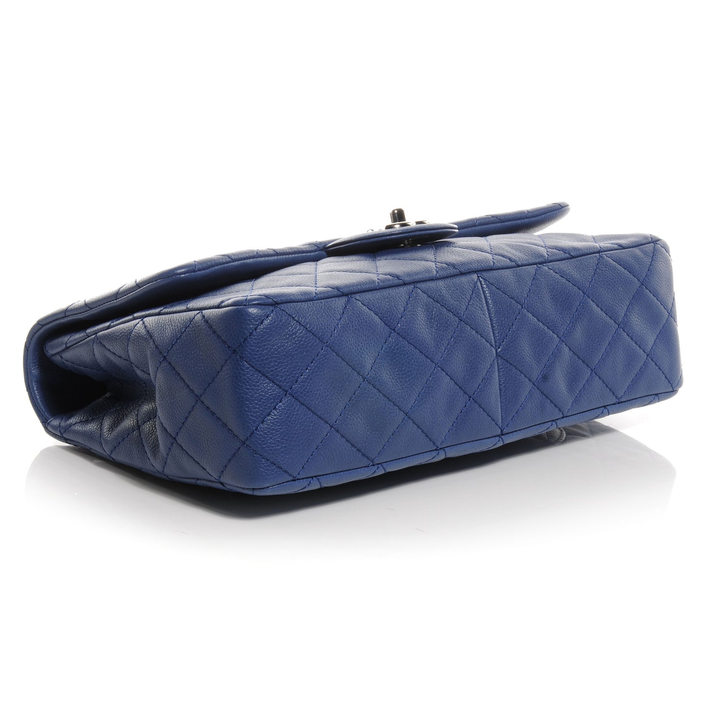 Washed Caviar Jumbo Single Flap Royal Blue