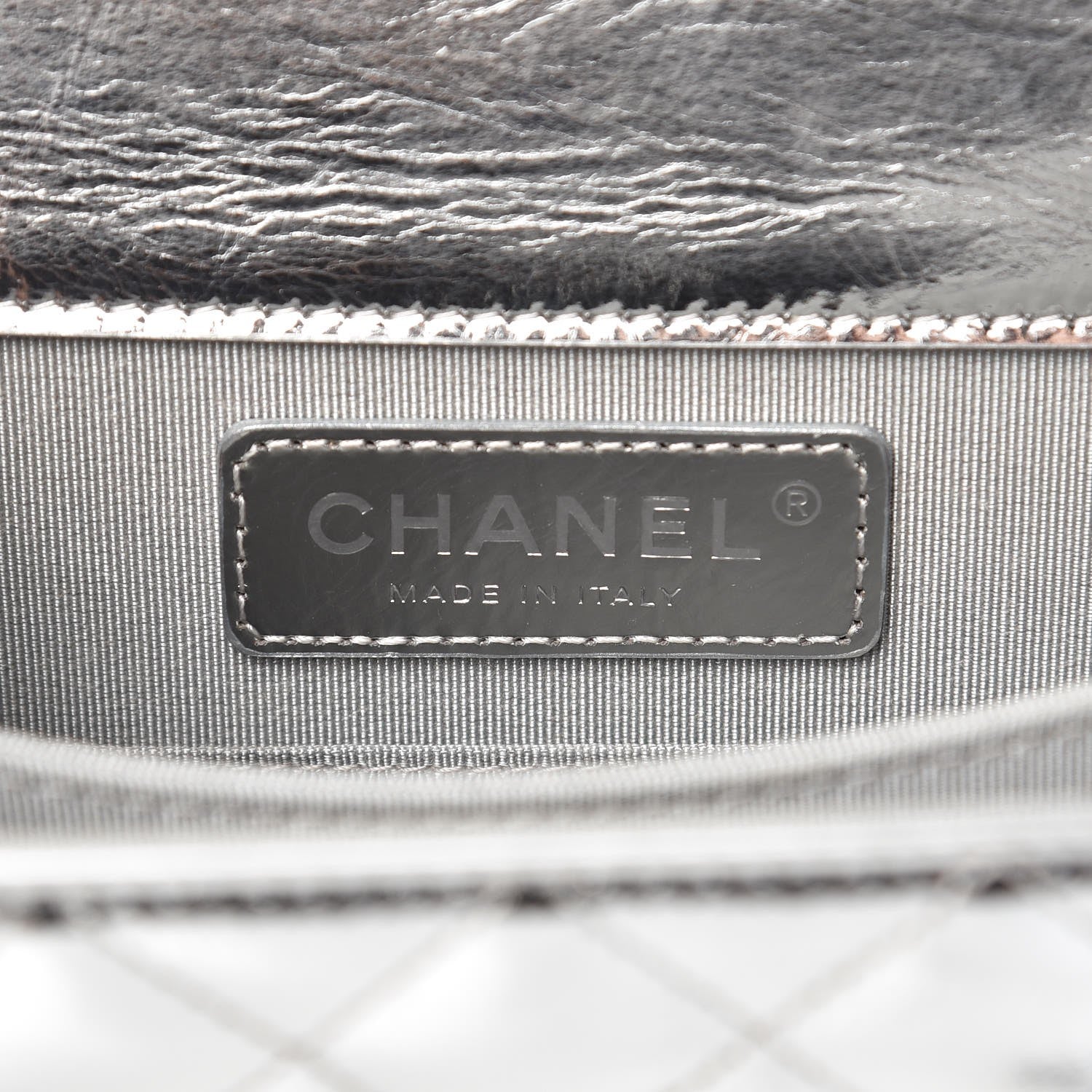 Chanel Goatskin Quilted North South Boy Flap Silver 6 of 8
