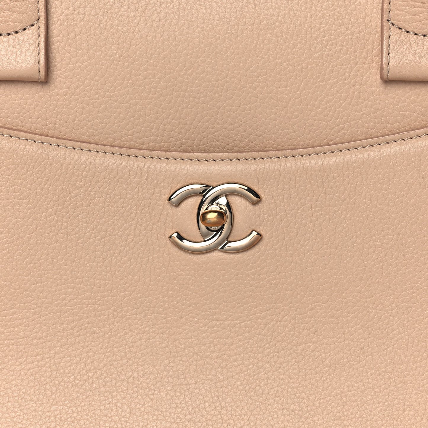 Grained Calfskin Medium Neo Executive Shopper Tote Beige