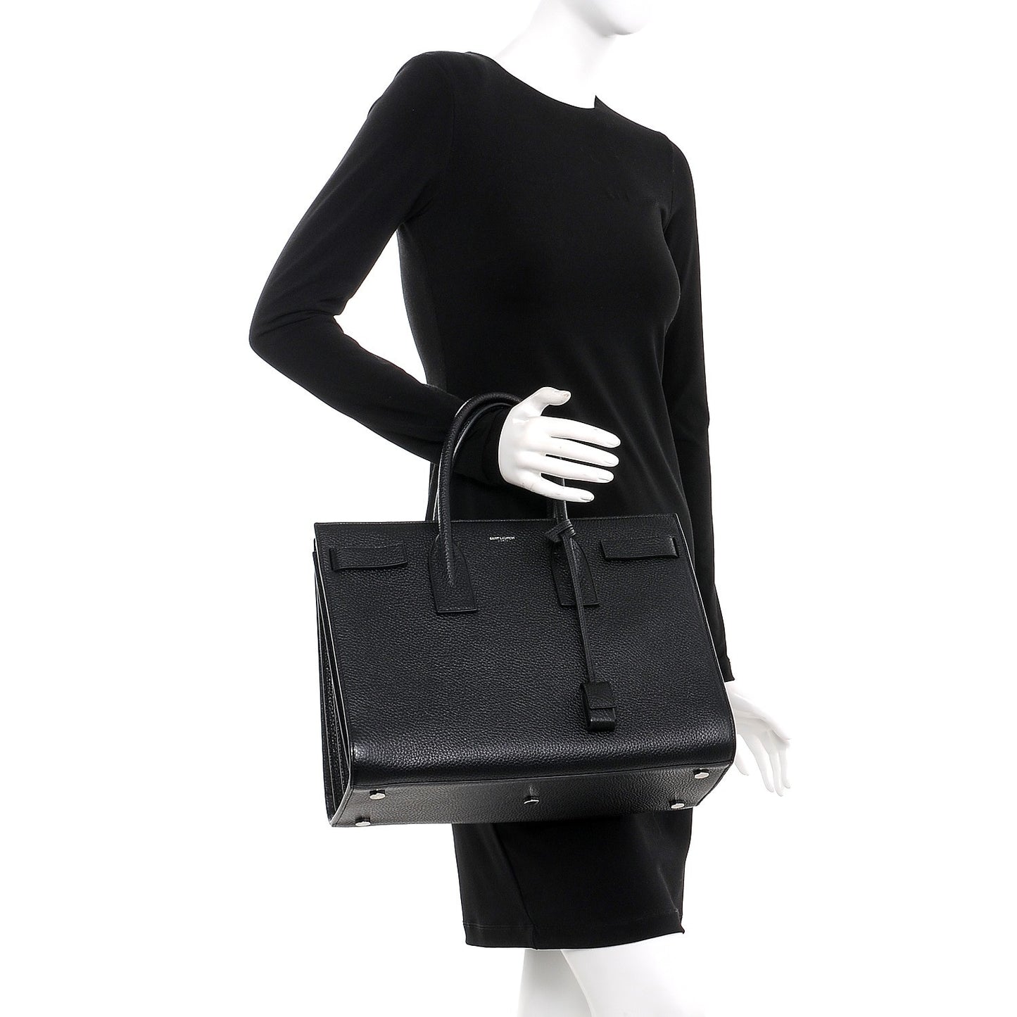 Grained Calfskin Large Sac De Jour Nero Black