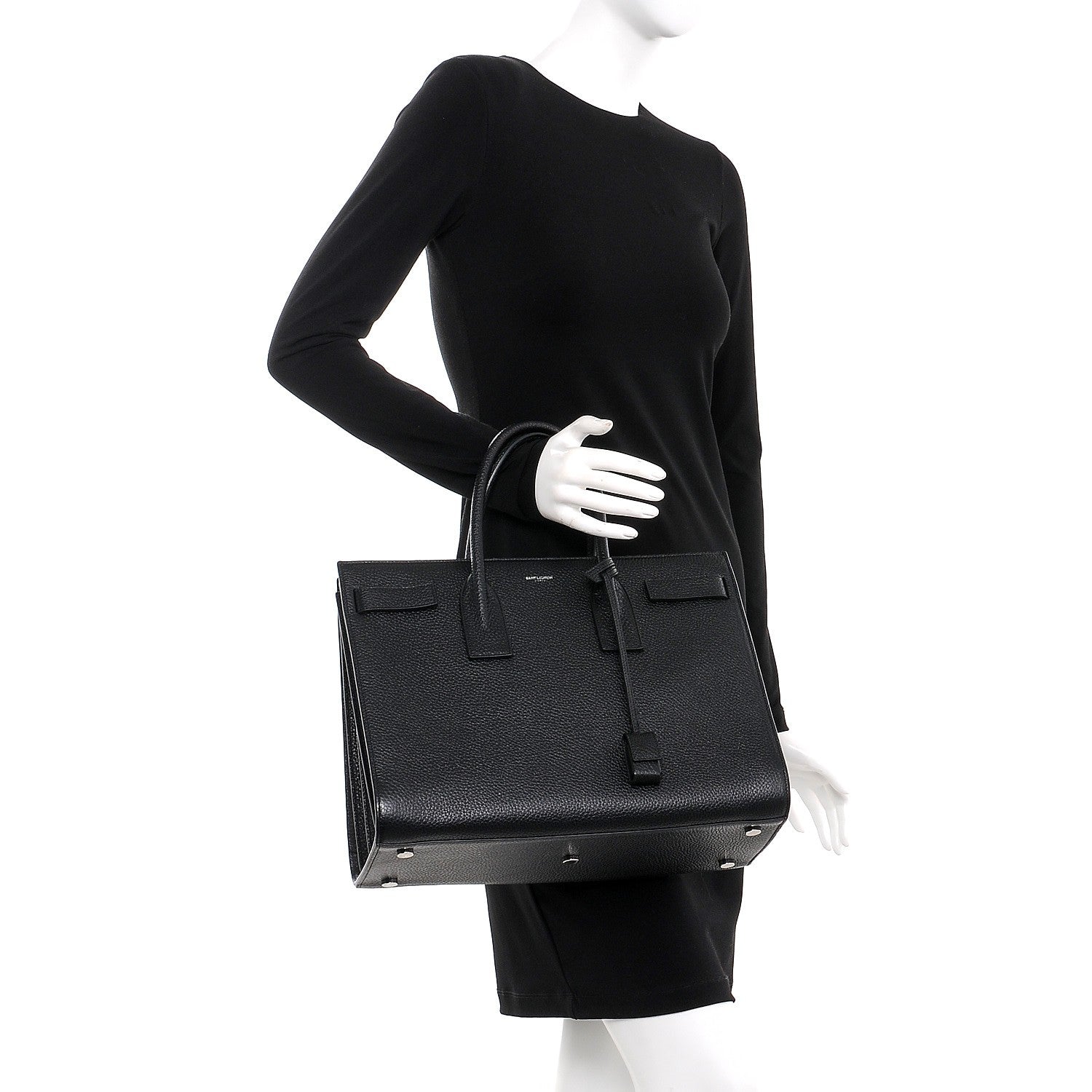 Saint Laurent Grained Calfskin Large Sac De Jour Nero Black 2 of 7