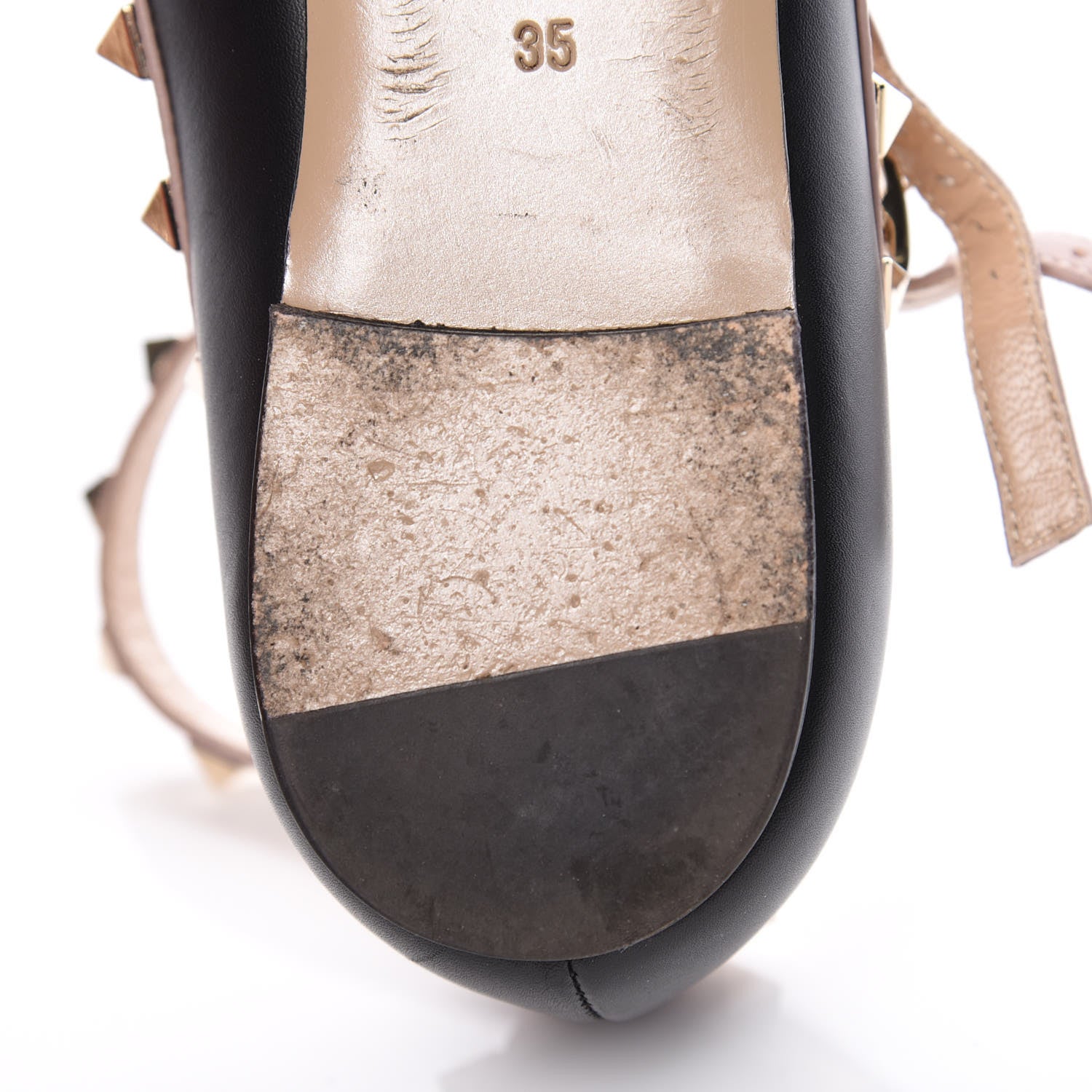 Valentino Garavani Nappa Rockstud Cage Ballerina Flats 35 Black Poudre 13 of 16