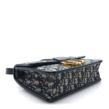 Christian Dior Oblique 30 Montaigne Flap Bag Blue 4 of 9