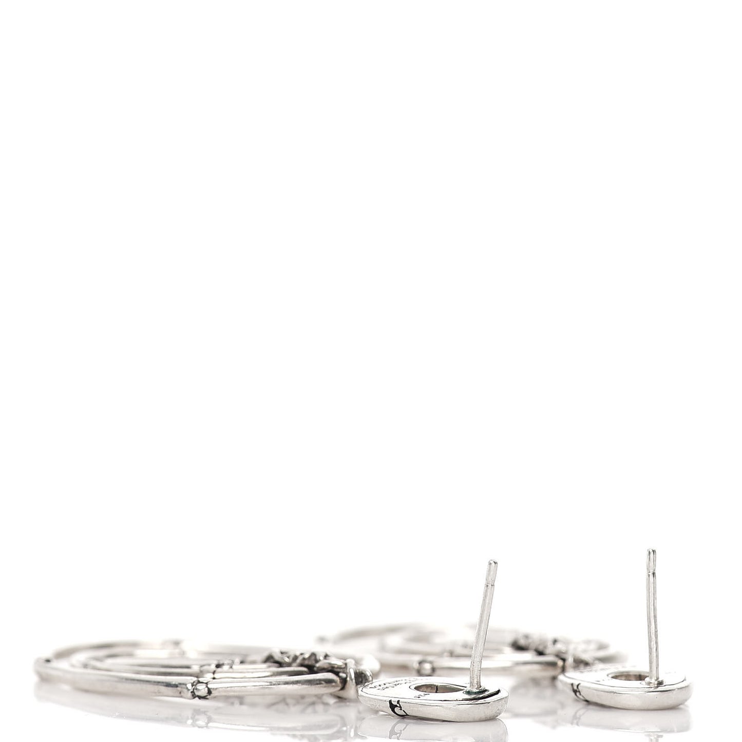 Sterling Silver Bamboo Oval Drop Earrings