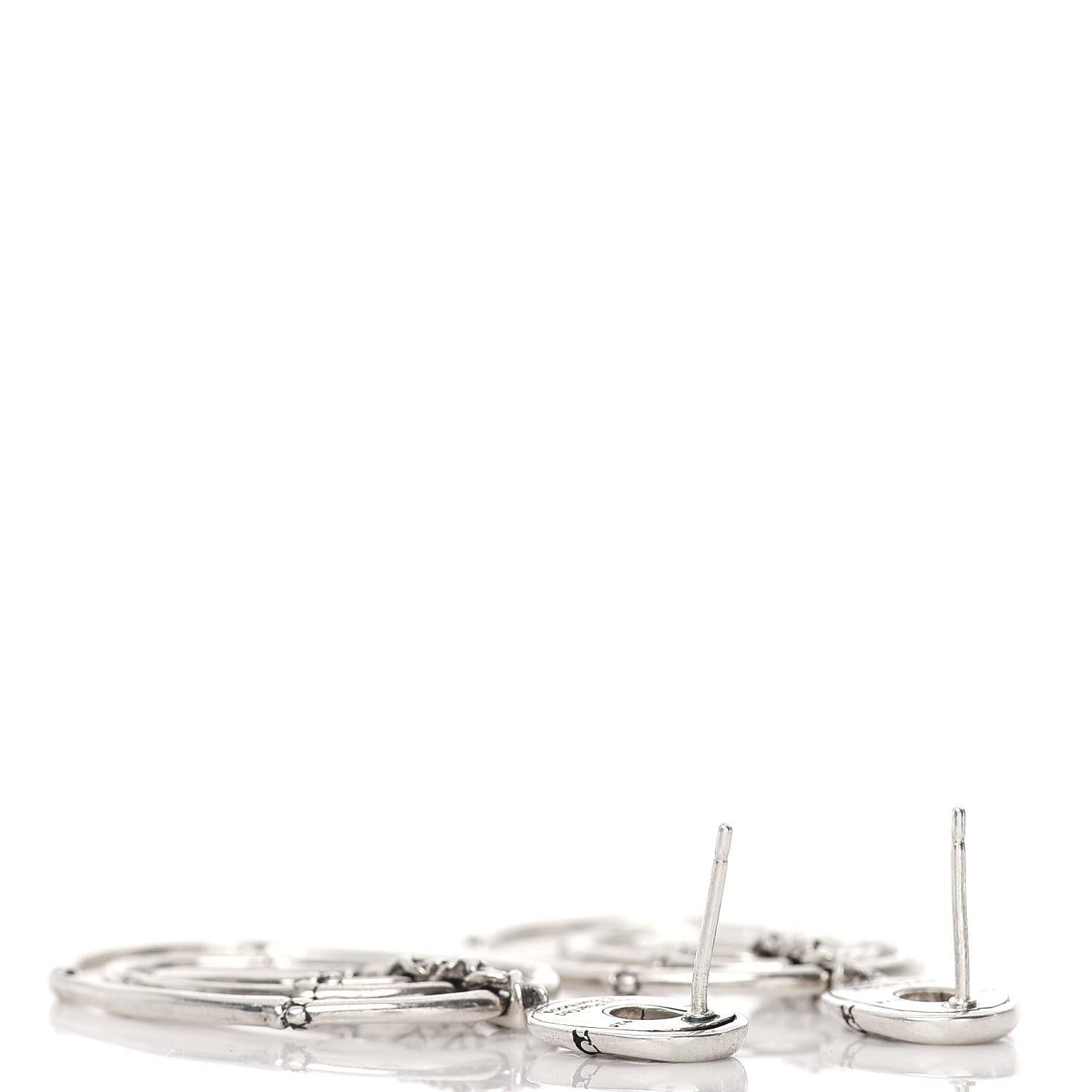 John Hardy Sterling Silver Bamboo Oval Drop Earrings 3 of 4