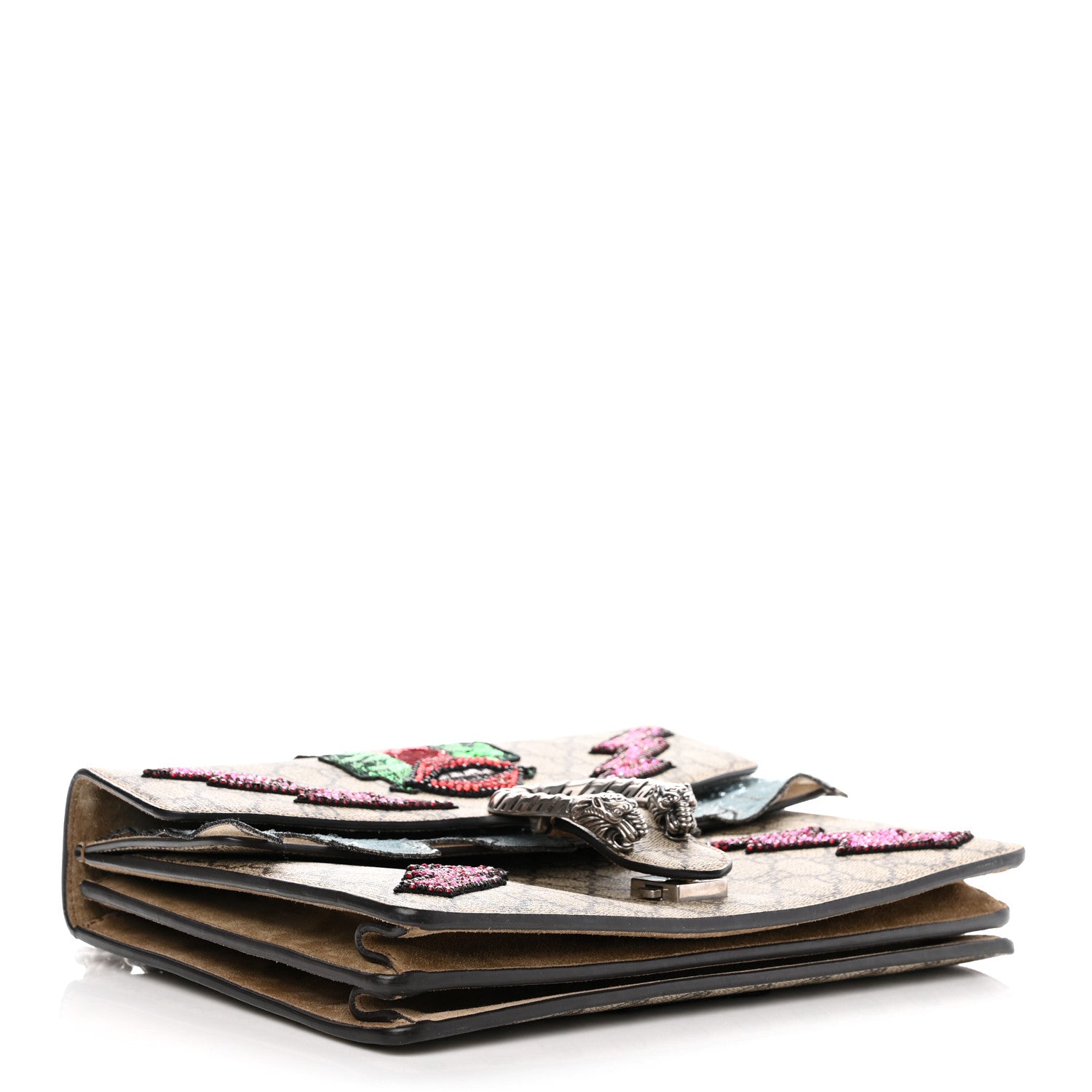 Gucci GG Supreme Monogram Lightning Embroidered Medium Dionysus Shoulder Bag Beige 4 of 9