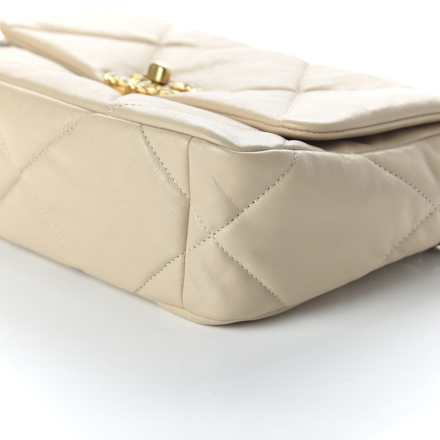 Chanel Lambskin Quilted Medium 19 Flap Light Beige 7 of 11