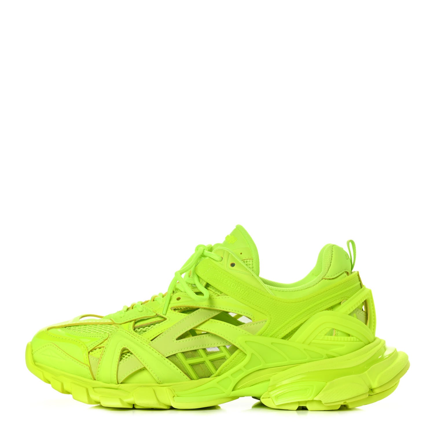 Balenciaga Rubber Mesh Monocolor Mens Track.2 Open Sneakers 44 Fluo Yellow 1 of 8