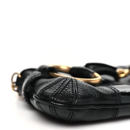 Gucci Goatskin Patent Horsebit Chain Clutch  Black 9 of 11