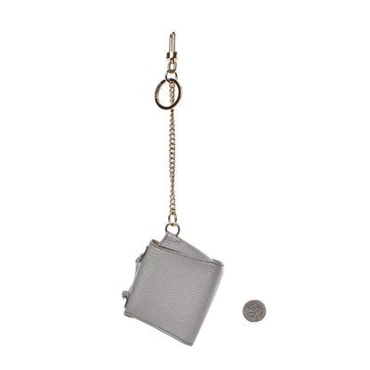 Delvaux Metallic Calfskin Mini Brillant Bag Charm Gris Irise 6 of 9