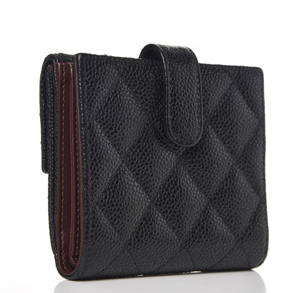 Chanel Caviar Quilted Compact French Flap Wallet Black 3 of 8