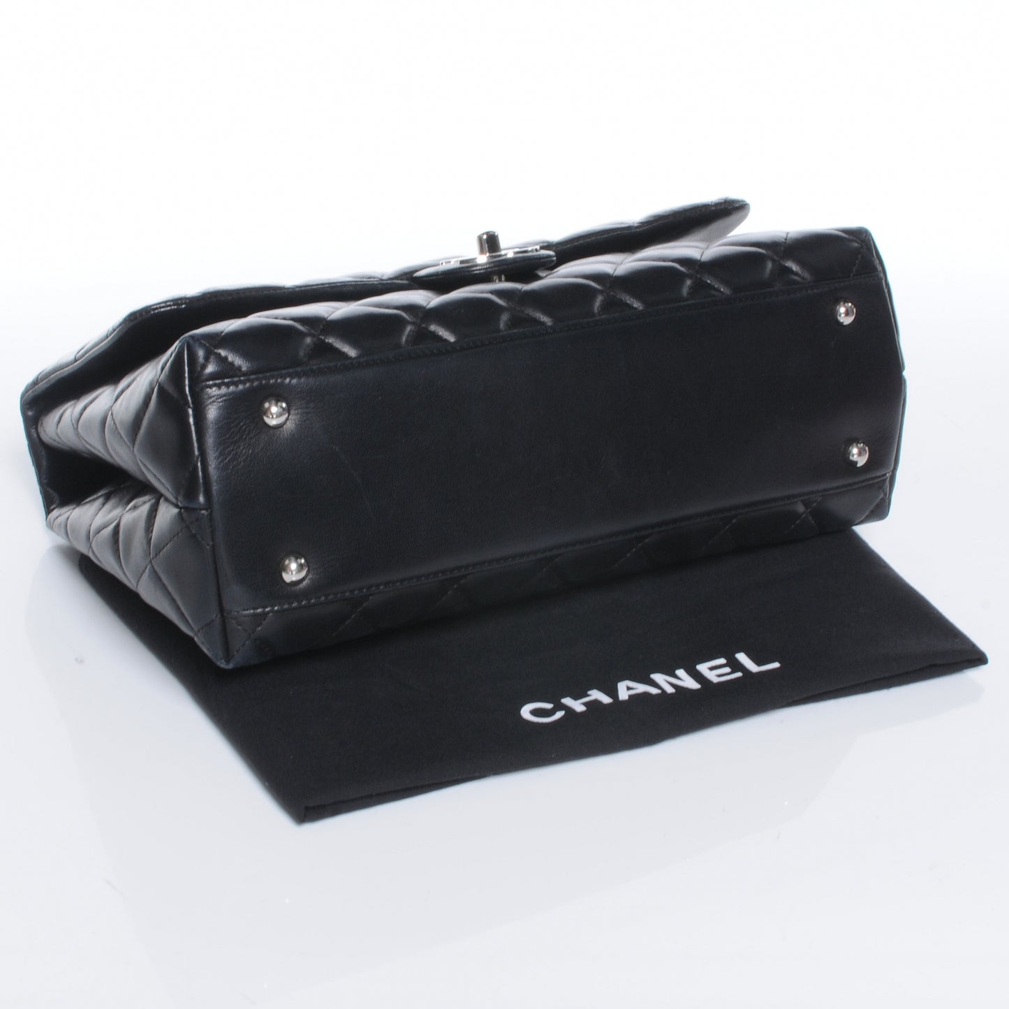 Lambskin Kelly Jumbo Flap Bag Black
