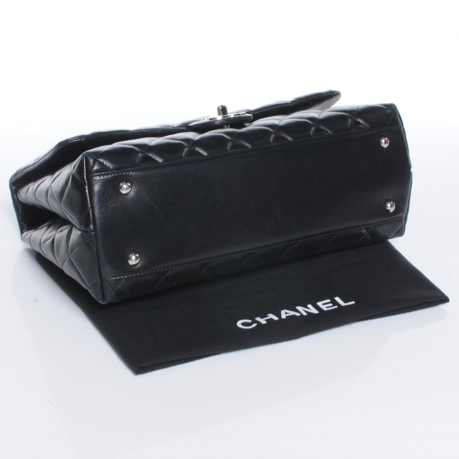 Chanel Lambskin Kelly Jumbo Flap Bag Black 4 of 9