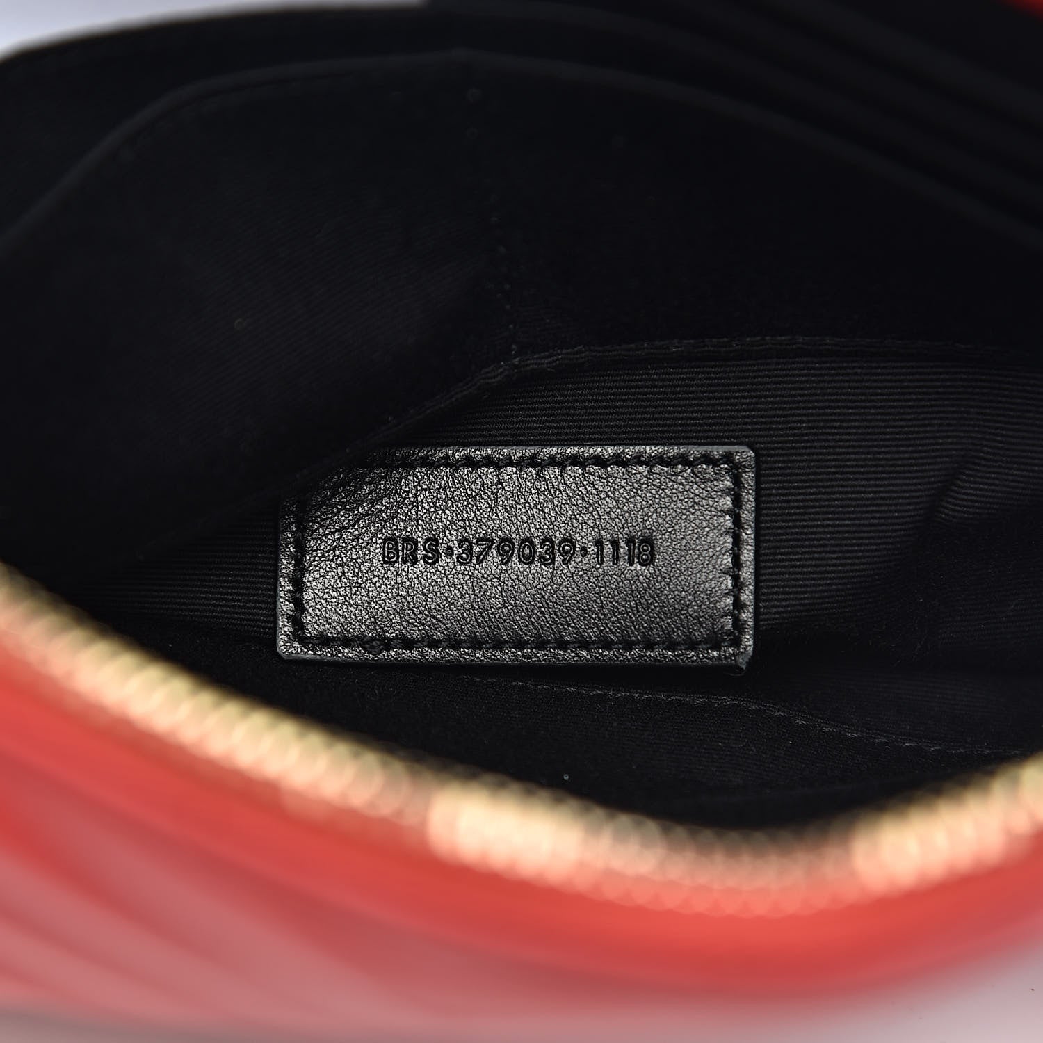 Saint Laurent Calfskin Matelasse Chevron Monogram A5 Wristlet Red 6 of 7