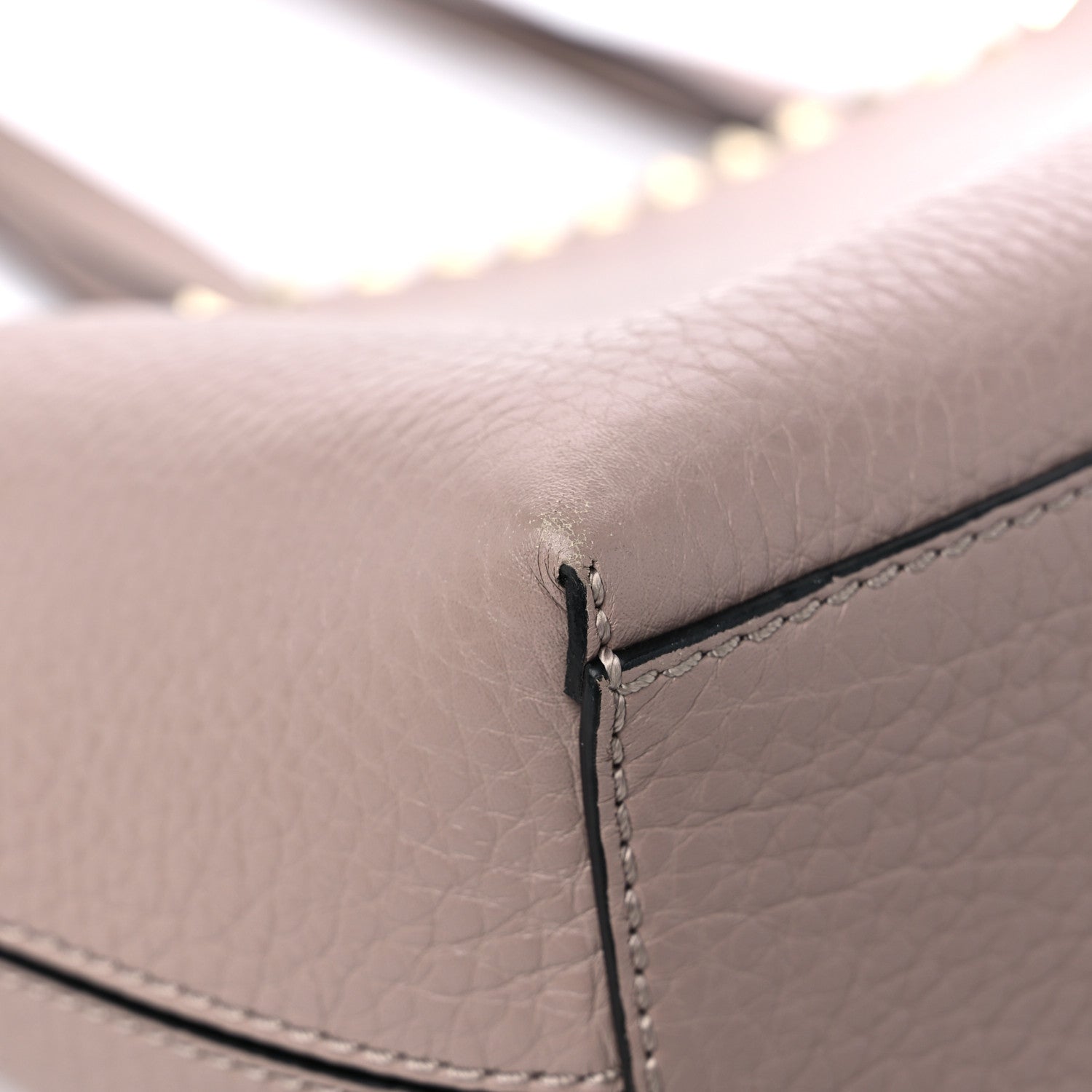 Valentino Garavani Grained Calfskin Small Rockstud Shoulder Tote Poudre 7 of 14