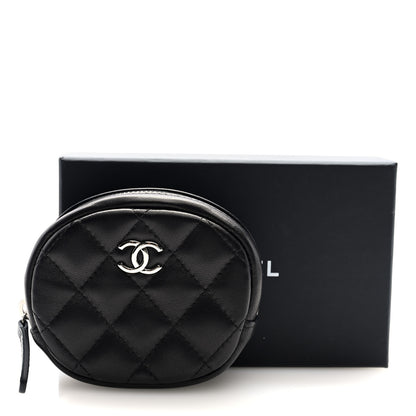 Chanel Lambskin Quilted Zip Around Classic Coin Purse Black 8 of 8