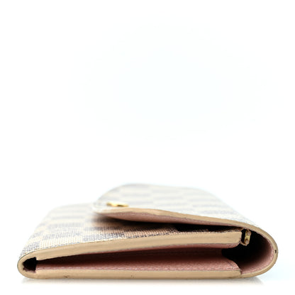 Louis Vuitton Damier Azur Emilie Wallet Rose Ballerine 8 of 10