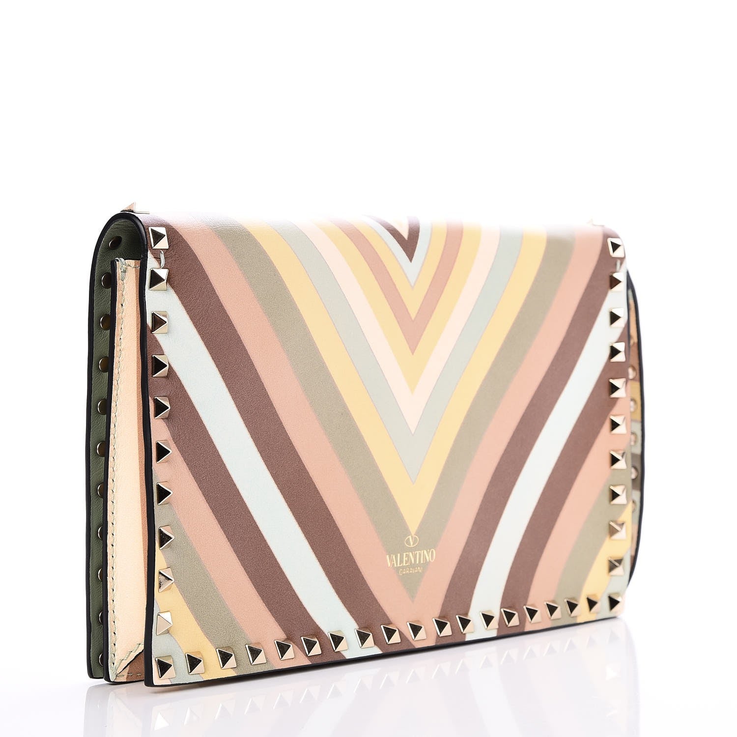Valentino Garavani Nappa Native Couture 1975 Rockstud Wristlet Clutch Multicolor 3 of 6