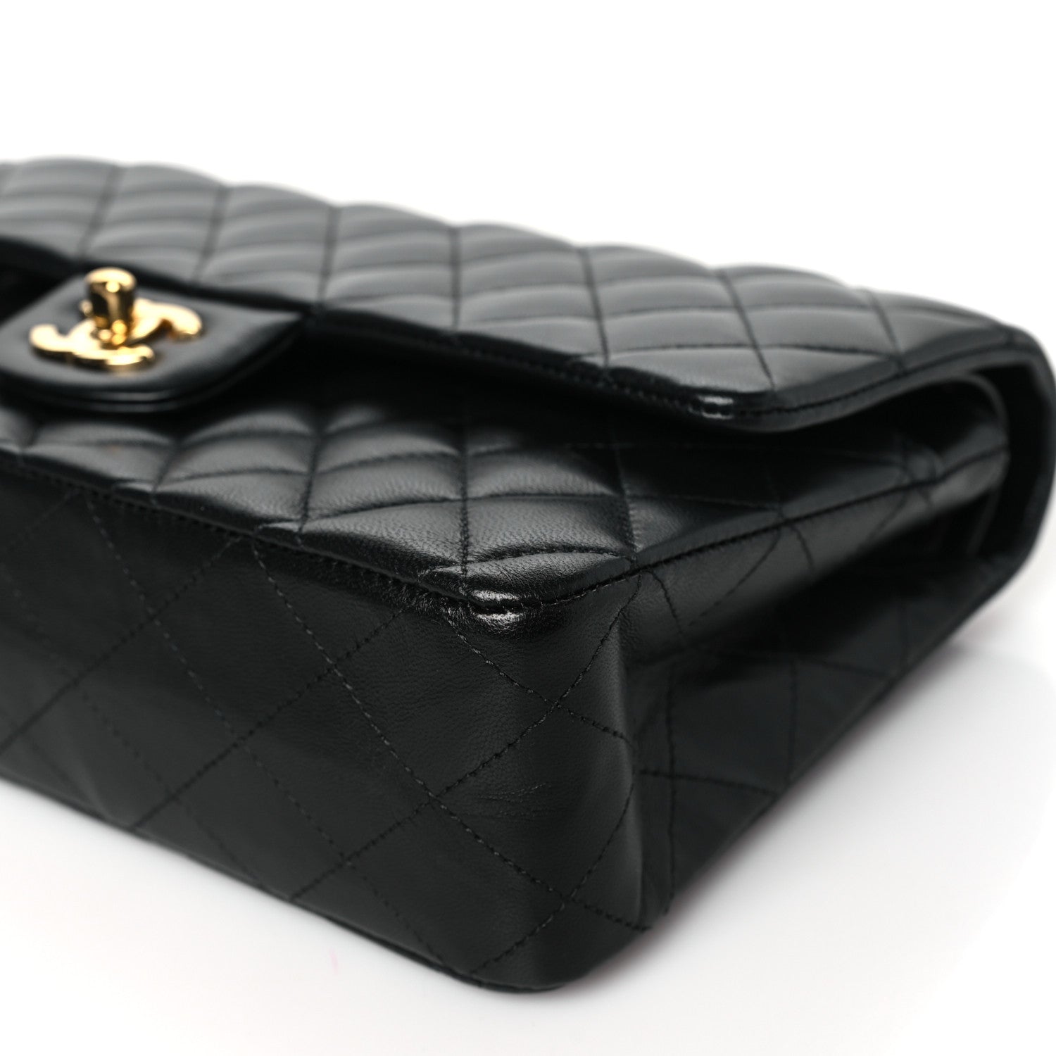 Chanel Lambskin Quilted Medium Double Flap Black 10 of 11