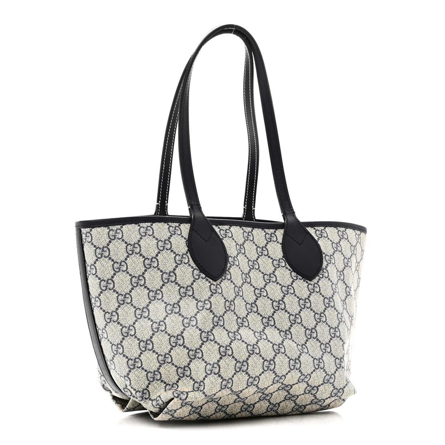 GG Supreme Monogram Denim Small Totissima Reversible Tote Beige Blue