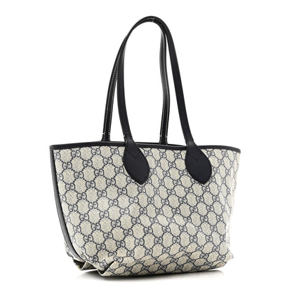 Gucci GG Supreme Monogram Denim Small Totissima Reversible Tote Beige Blue 4 of 16