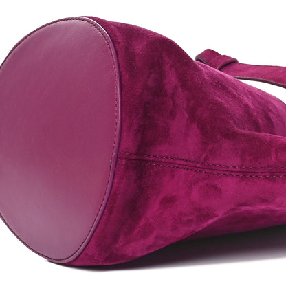 Khaite Suede Calfskin Mini Lotus Tote Mulberry 8 of 8