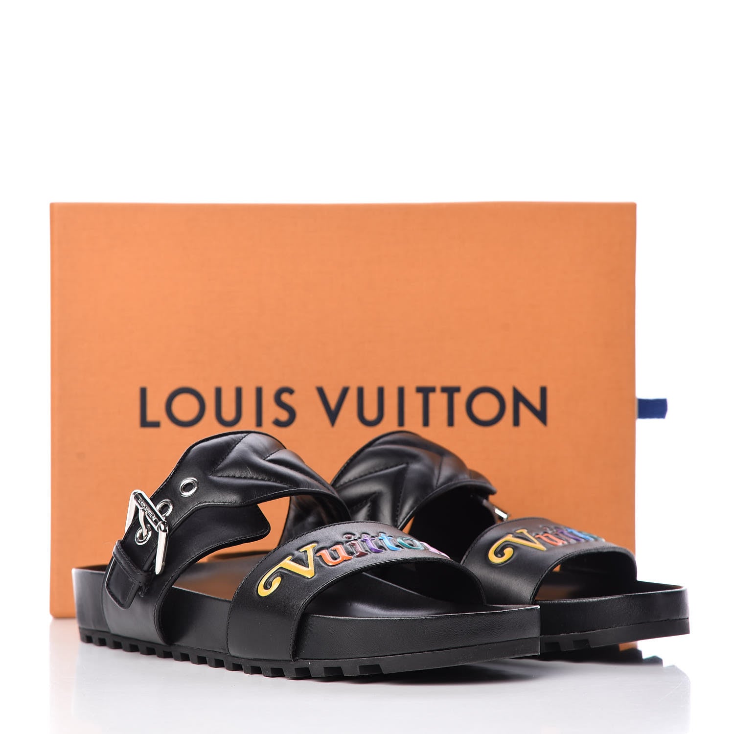 Louis Vuitton Calfskin New Wave Bom Dia Mule Sandals 39 Black 11 of 11