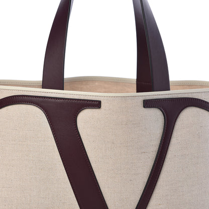 Valentino Garavani Canvas Small Escape Tote Natural Brown 7 of 9