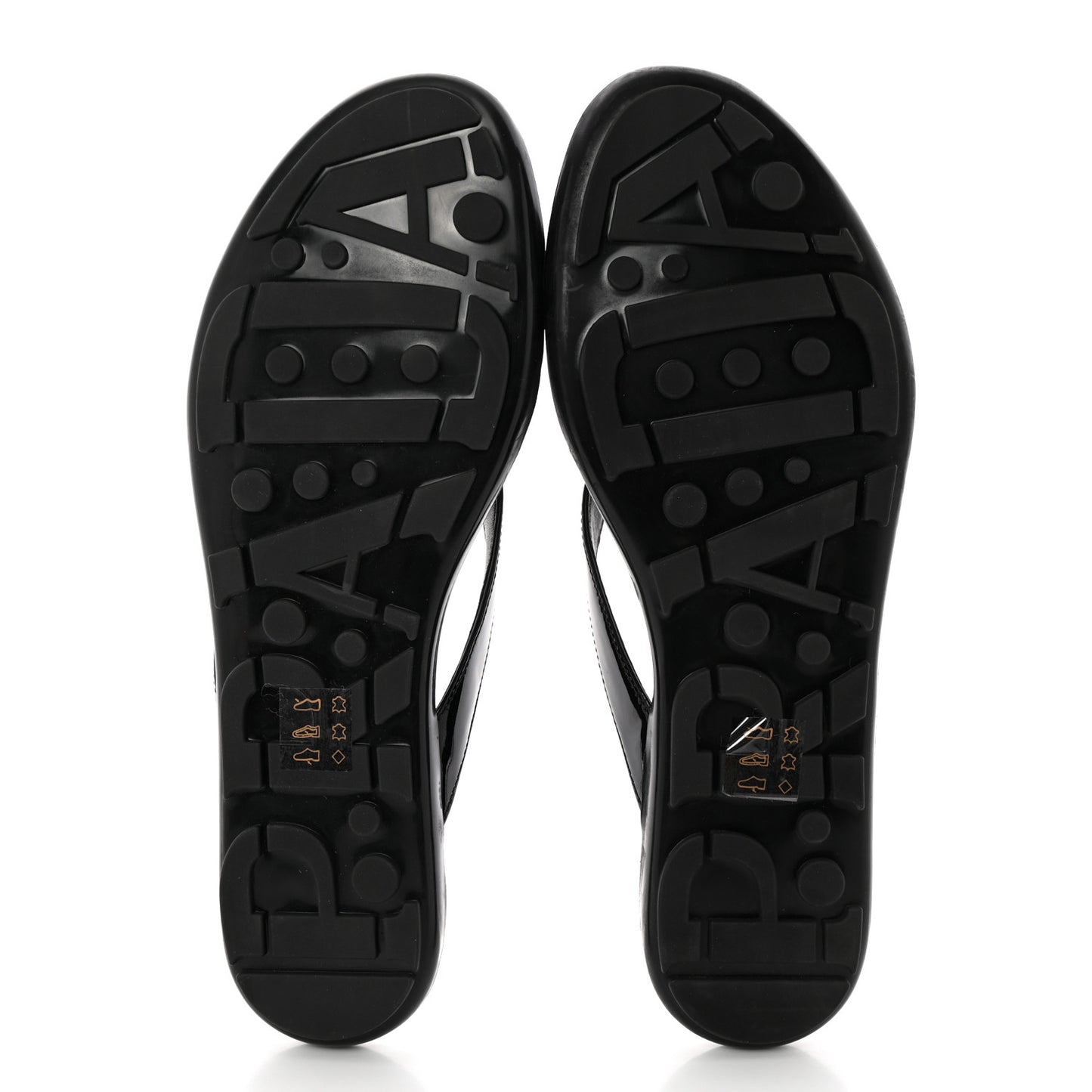 Patent Calfskin Logo Thong Sandals 39 Black