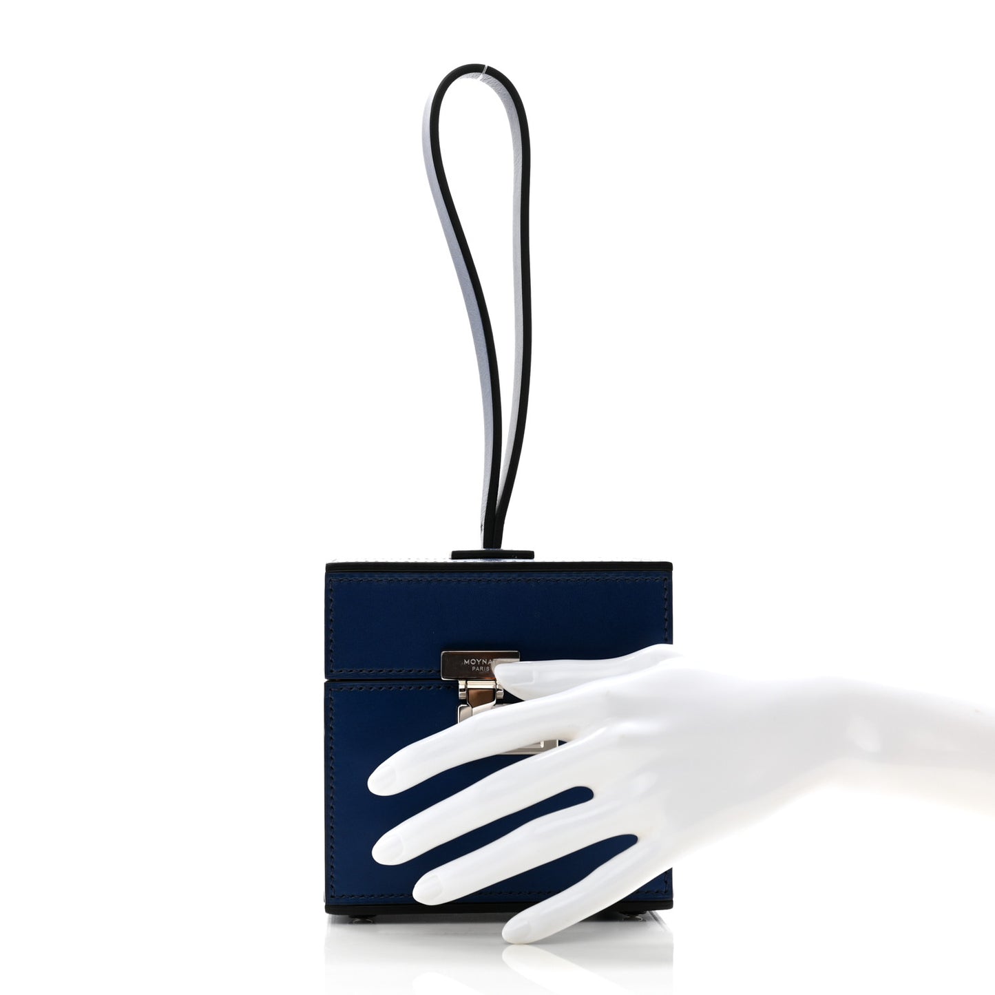 Calfskin Mini Vanity Case Clutch Dark Blue