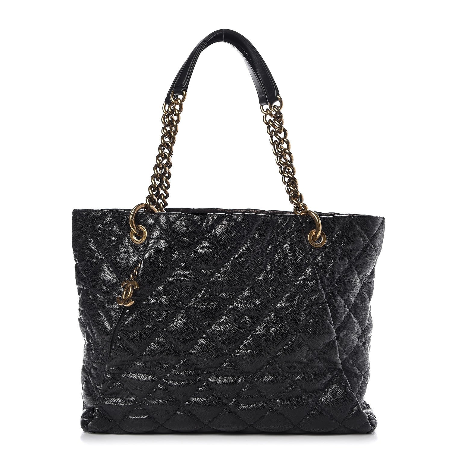 Chanel Glazed Caviar Coco Pleats Tote Black 1 of 9