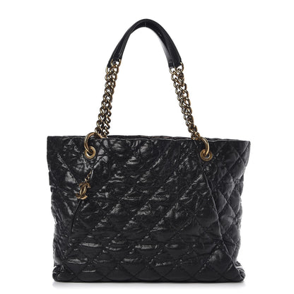Chanel Glazed Caviar Coco Pleats Tote Black 1 of 9