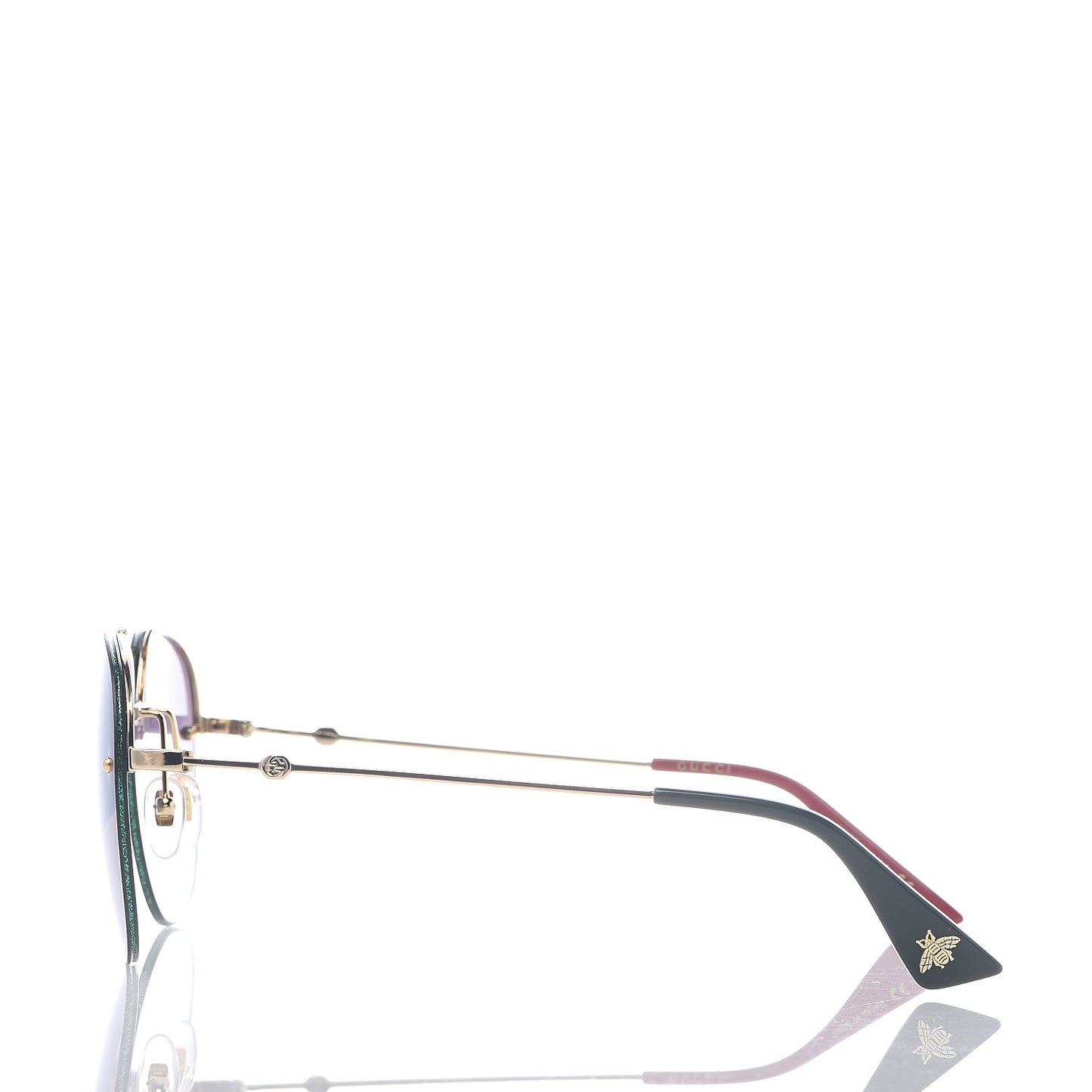 Metal Glitter Aviator Sunglasses G0227S Blue Gold