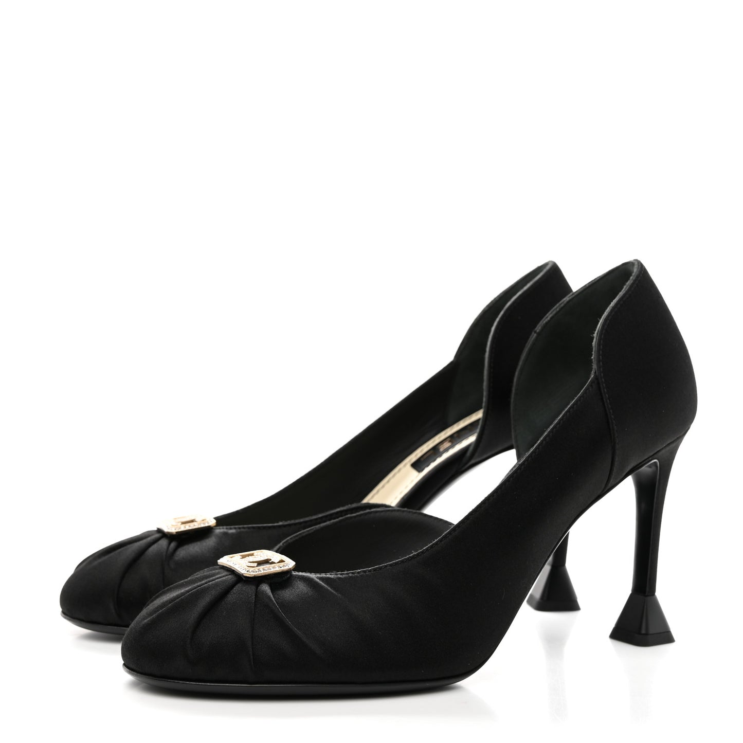 Satin Strass CC Pumps 38 Black